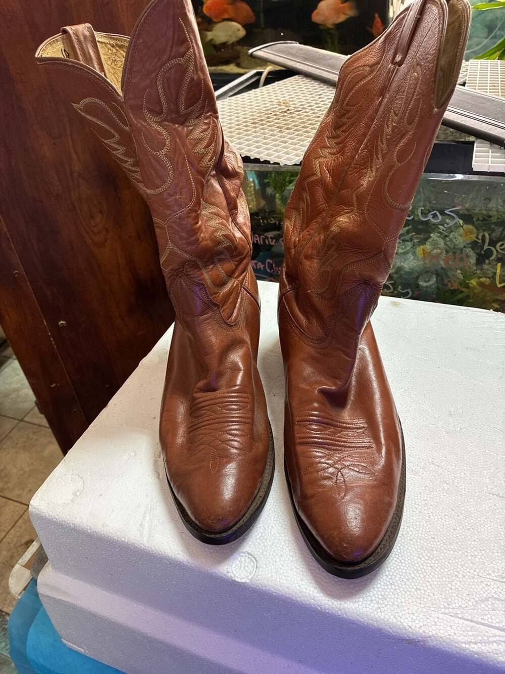 Nocona 8617C Brown Leather Western Cowboy Boots Size 10.5 D